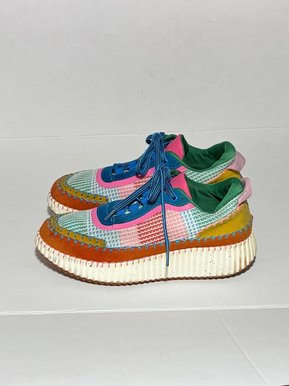 Gelato Stella Knit Colorblock Platform Sneakers